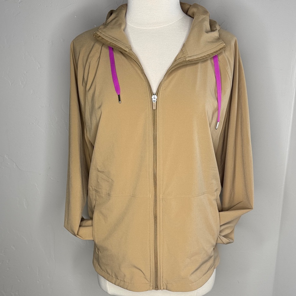 Reel Legends Camel Color with Pink Accent Jacket With Hood